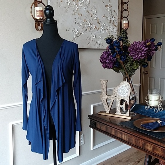 Vince Camuto Emma Open Front Blue Cardigan. Size M - Picture 14 of 17